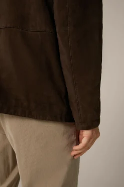 Ziegenvelours-Leder-Fieldjacket Alvaroin Mit Umlegekragen In