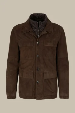 Ziegenvelours-Leder-Fieldjacket Alvaroin Mit Umlegekragen In