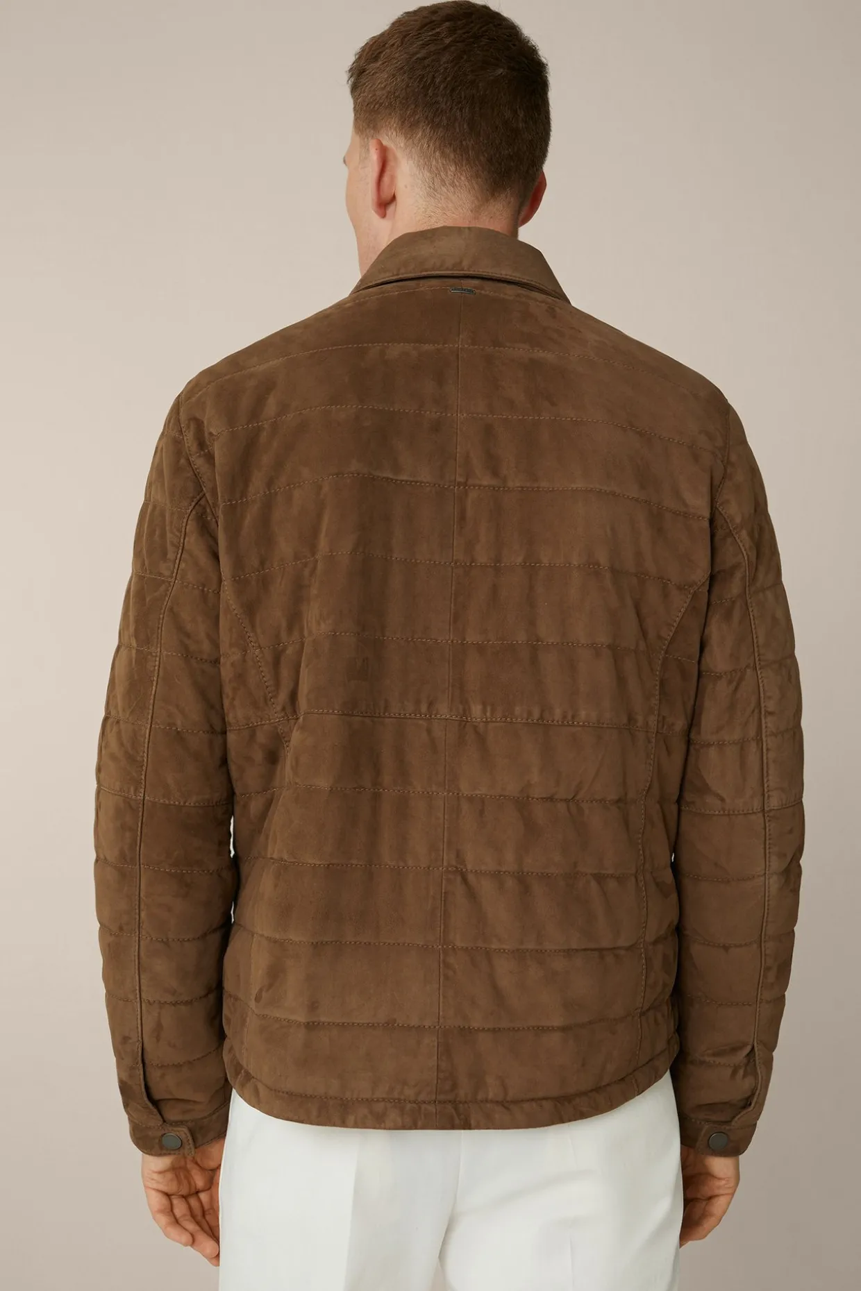Ziegenvelours-Lederjacke Parma Mit Umlegekragen In