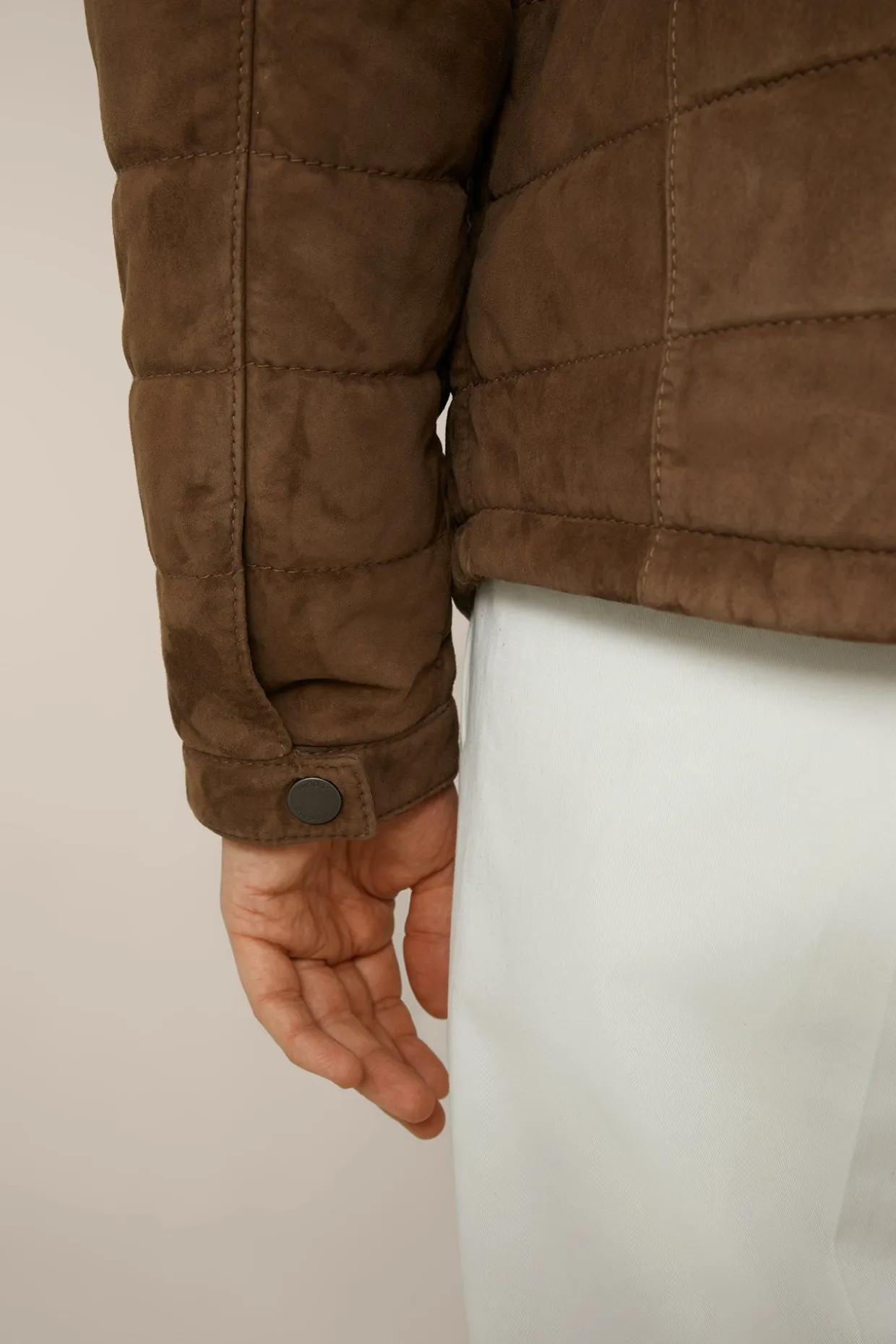 Ziegenvelours-Lederjacke Parma Mit Umlegekragen In