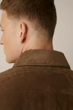 Ziegenvelours-Lederjacke Parma Mit Umlegekragen In